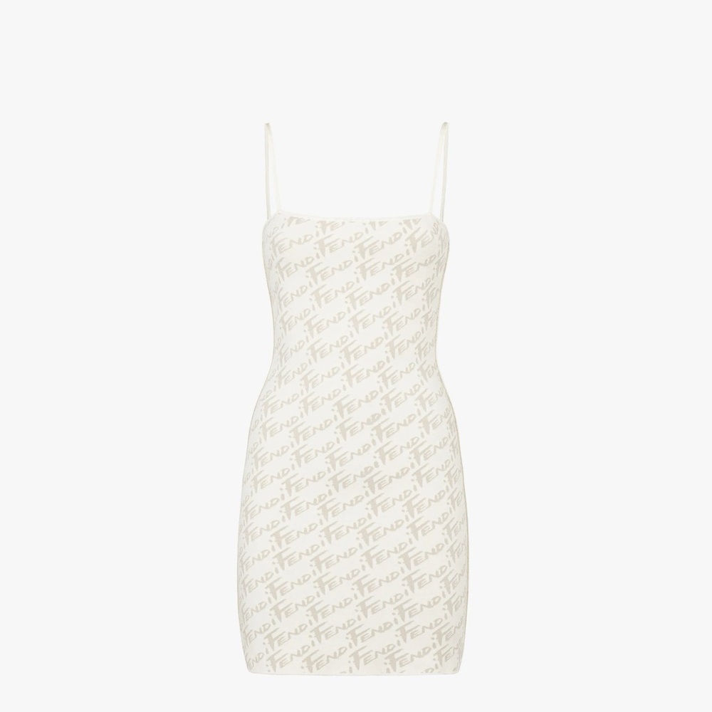Fendi white reversible viscose sheath dress (no size tag but XS/0)